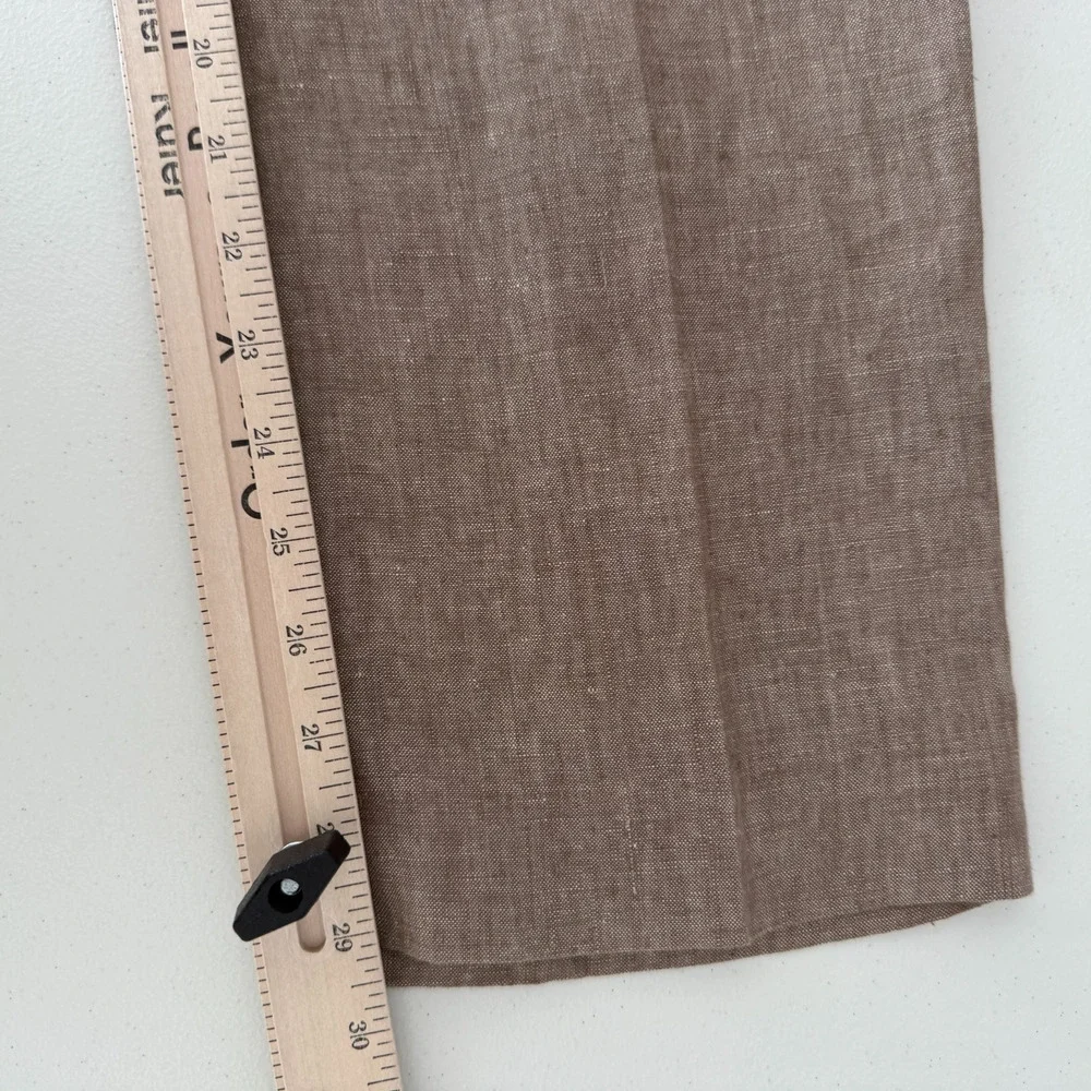 Orvis 100% Linen Pants Mens 36x29 Beige Khaki Trousers Minimalist Resort Wedding